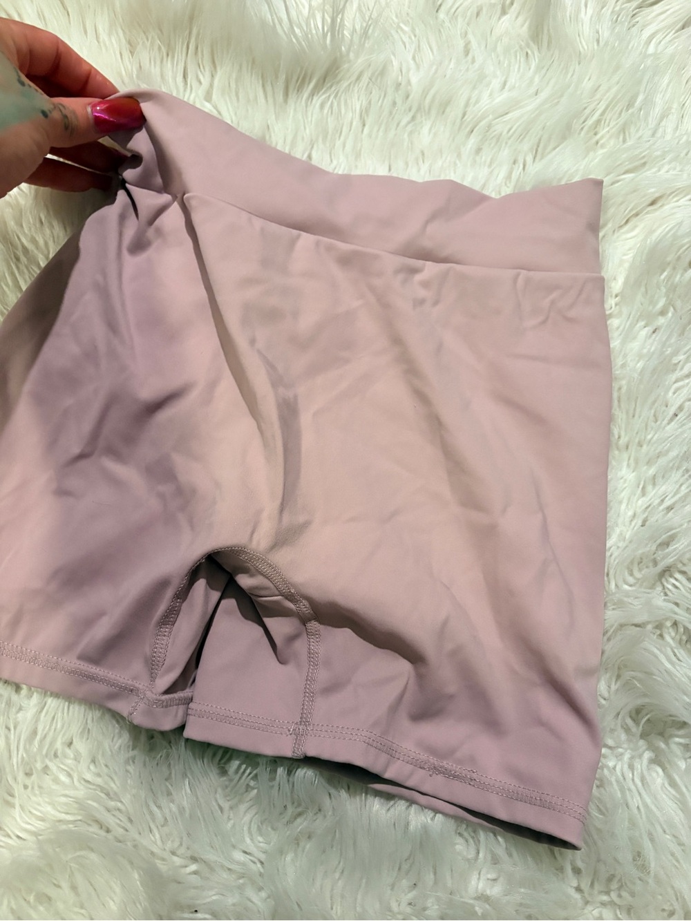 Women's High-Waist Bike Shorts - Dusty Pink
